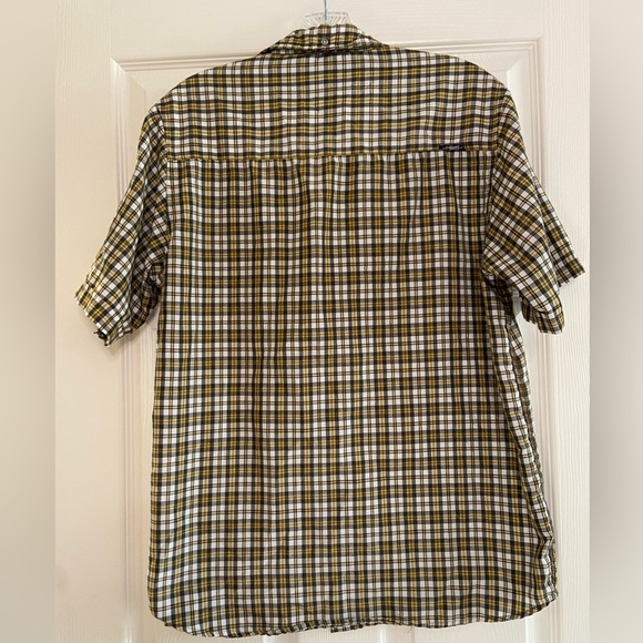 Billabong Shirt Mens Small S/S Poly Cotton Yellow Plaid Button Up Surf - Picture 5 of 5